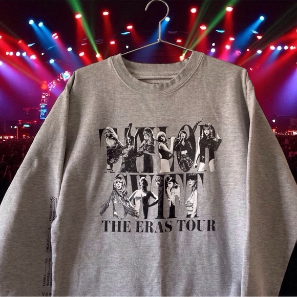 Taylor Swift The Eras Tour 2023 Sweatshirt Gray Size L Official Merch Concert - Picture 2 of 10